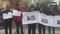 Baloch and indian people protest outside Pakistan Embassy