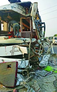 Bus ,girls ,accident 