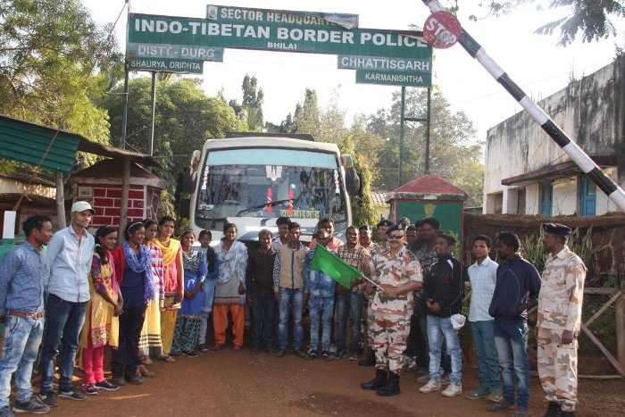 ITBP Officer flag off Bus