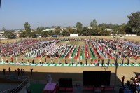 Thousands of people arriving in Surya Namaskar BJP controversy