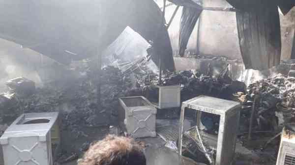 fire in cooler factory udaipur
