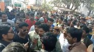 protest against gogunda pradhan