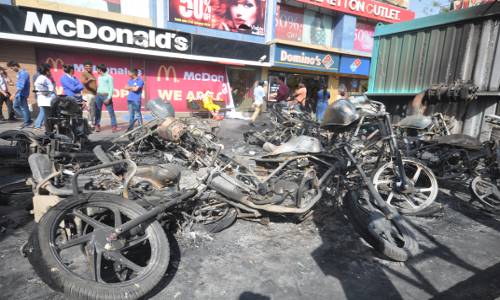Arson attack in ahmedabad