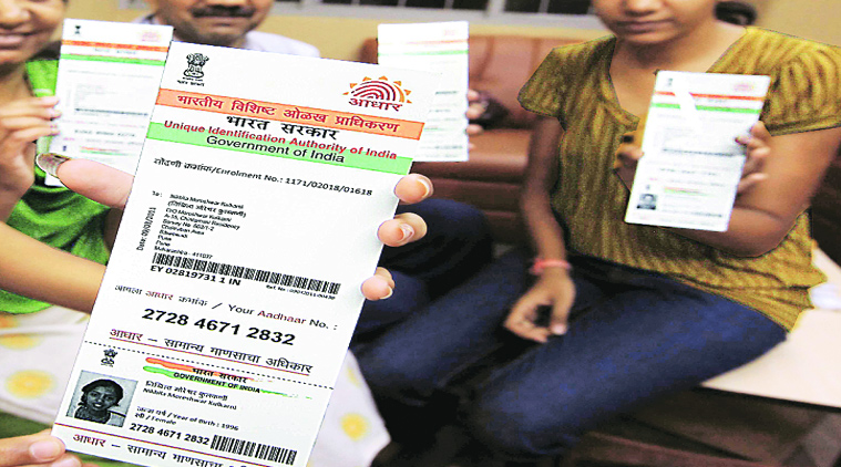 vote caste with aadhar