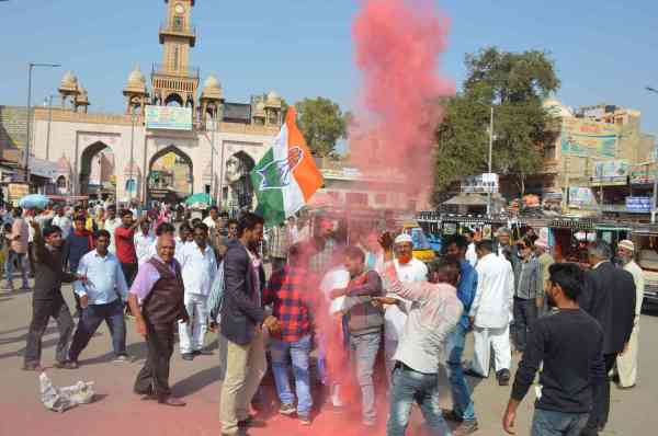 Nagaur congress celebrates victory of party 