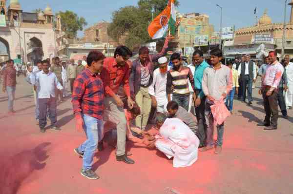 Nagaur congress celebrates victory of party 