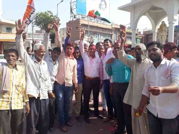 Nagaur congress celebrates victory of party 
