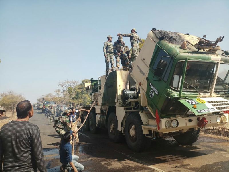Army Convoy vehicle Fire