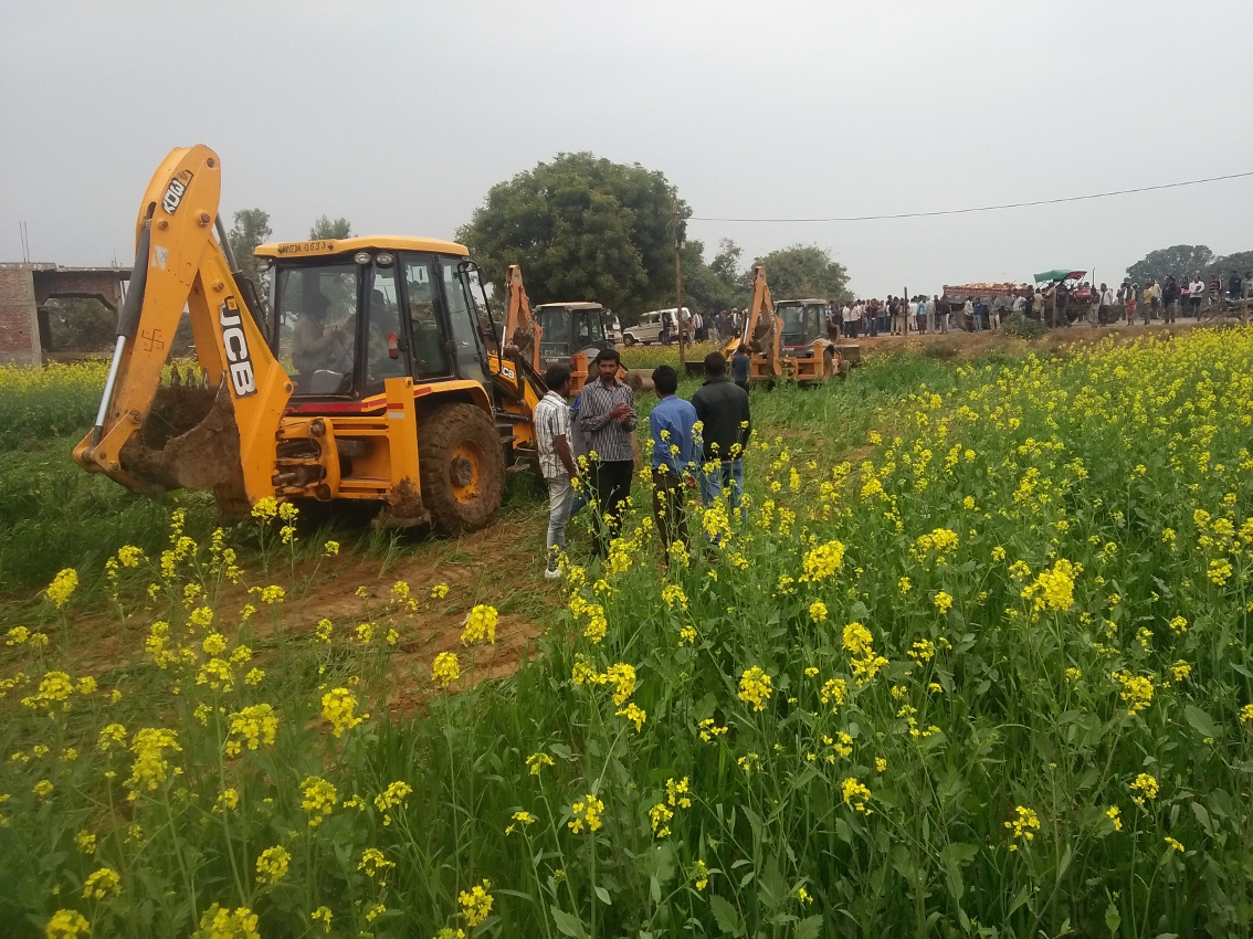 Hundreds of acres of crops destroyed by JCB Know Why