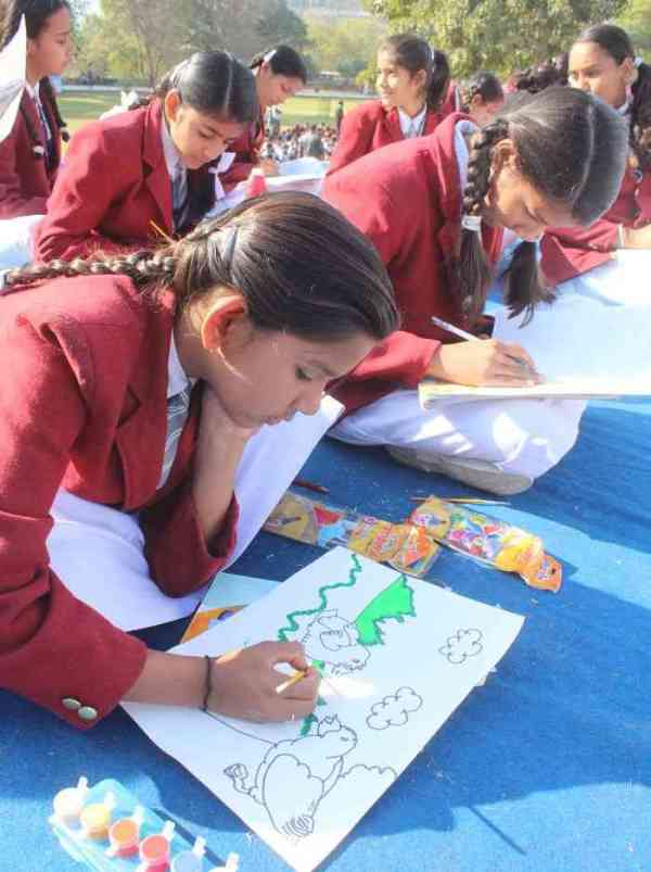 people gathered to enjoy bird fair festival at anasagar lake