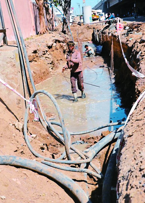 Construction of Sewer,Shahid crossroads,accident zone