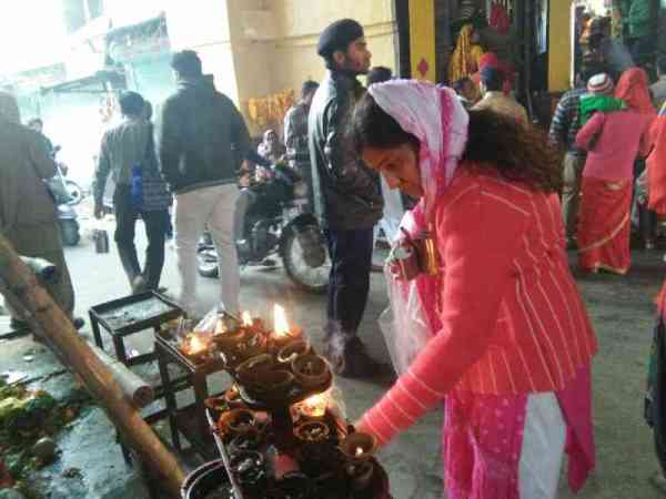 Venerators reaching shiv temple in early morning for worship