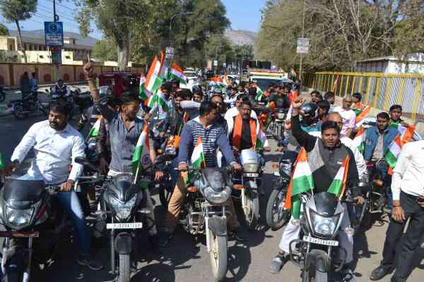 tiranga rally organised by hindu community in alwar