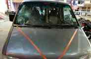 Car glass breaks in kota