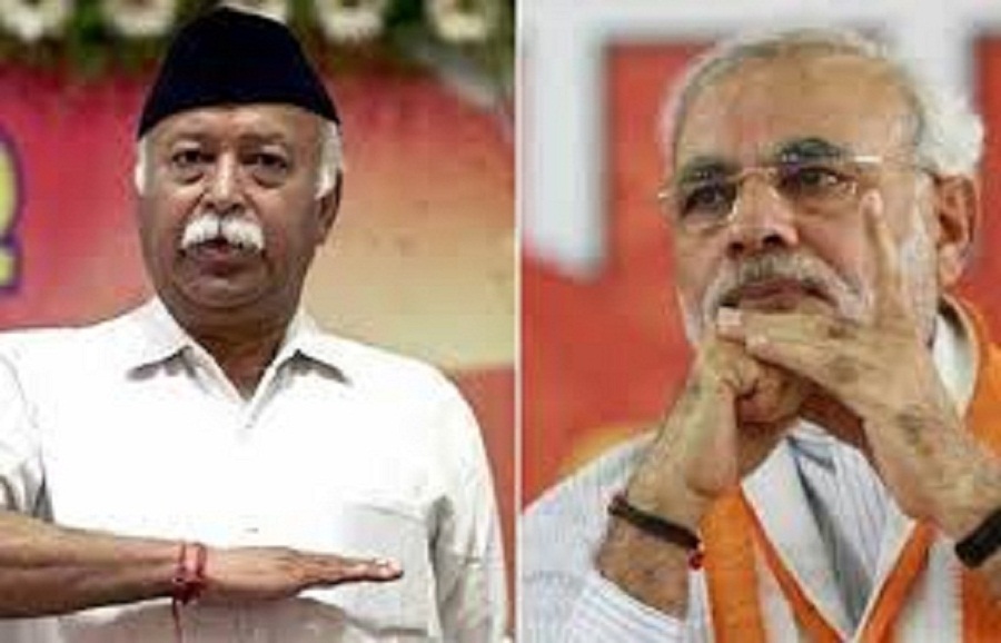 PM Narendra Modi and RSS Chief Mohan Bhagwat