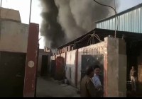 Fire in plastic factory