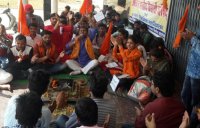 ABVP student are protest against BJP government