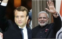फ्रांस के राष्ट्रपति और पीएम मोदी