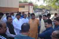 Photos of politicians present at alwar general hospital during postmor