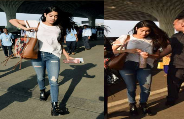 मां की प्रेयर मीट में जाती जाह्नवी और खुशी एयरपोर्ट पर दिखी इस लुक में