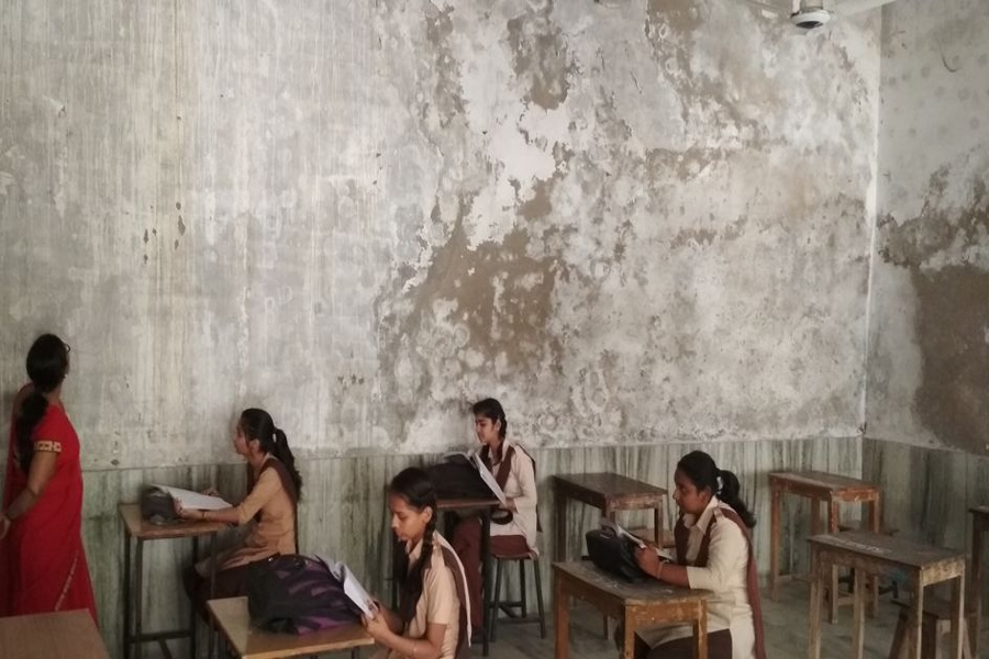 shabby roofs of government schools in jodhpur