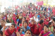 Aaganwadi worker at strike