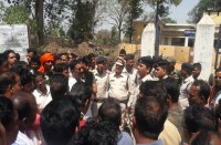 Protest in front of police station