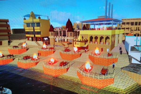 सामान्य मौसम में ऐसा दिखेगा मणिकर्णिका घाट