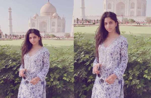 दोस्तों संग ताजमहल के बाहर तस्वीरें खिंचवाती दिखीं शाहरुख की बेटी सुहाना, कुछ अलग था अंदाज
