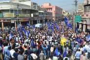 PHOTOS OF SUPPORTERS OF INDIA SHUTDOWN CROWD