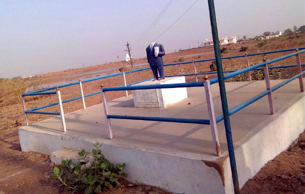 DR BR Ambedkar Statue beheaded in Satna Madhya Pradesh