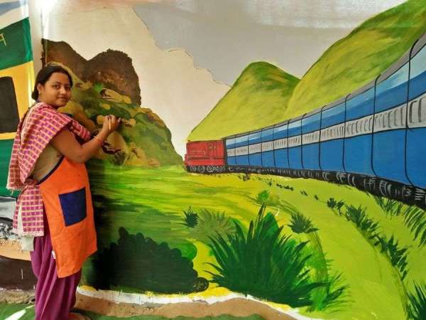 pics of Railway History on the walls of Rail Museum