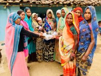 Women bought plate and glass from donut
