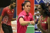 sindhu, saina and pronoy cruise to the semifinals of badminton singles