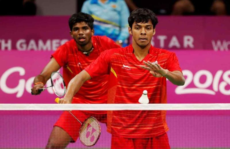 satvik-chirag won silver medal in mens doubles badminton in cwg 2018