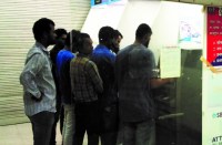 Angry young man broke ATM's screen