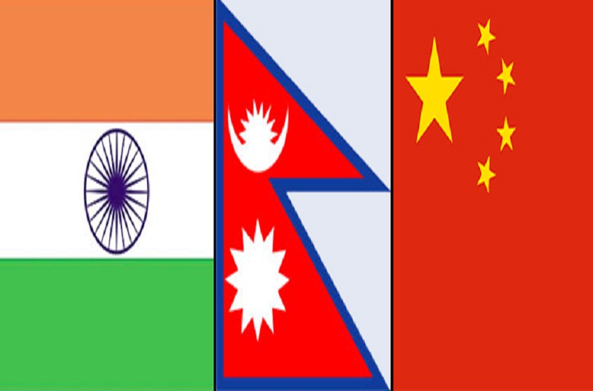 India Nepal China Flags