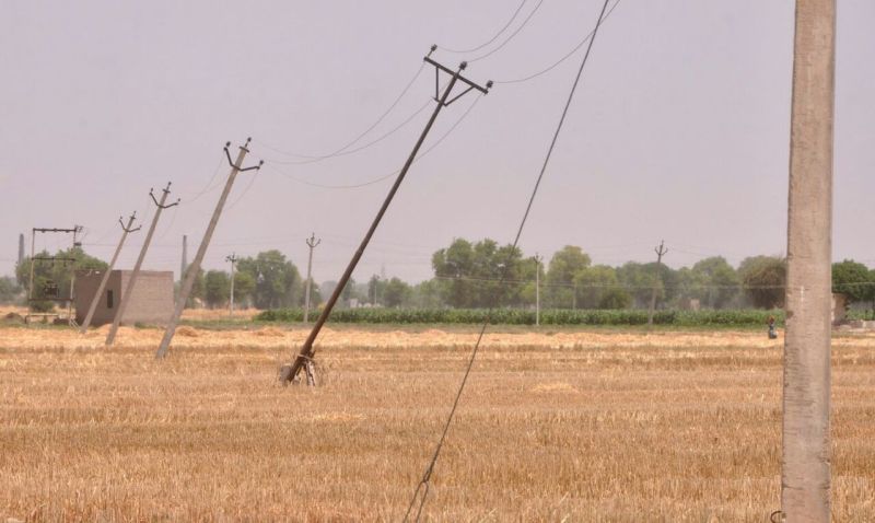 electricity poll in field