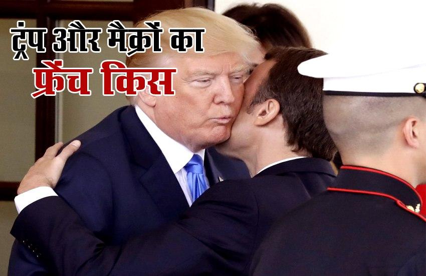 trump and mancro to franch kiss