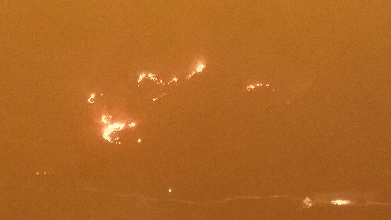 fire in hills