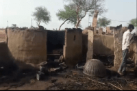 Fire in the hut of the unknown cause