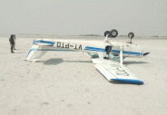 Glider mini plane Emergency landing On banks of river Saryu Raunahi