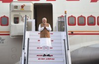 Modi arrives in India 