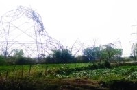 कहीं बिजली के खंभे टूटे तो कहीं तार टूट कर गिर गई