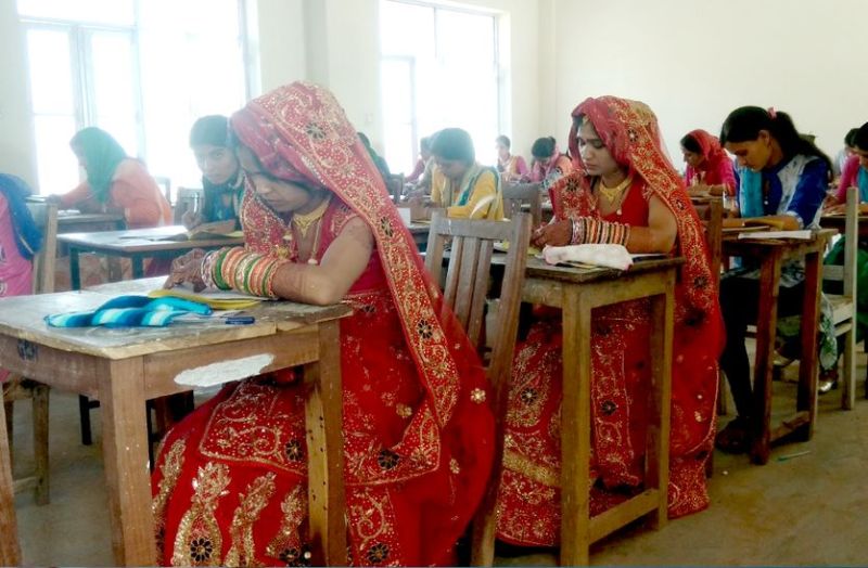 two sister bride reached exam center for exam in neem ka thana sikar