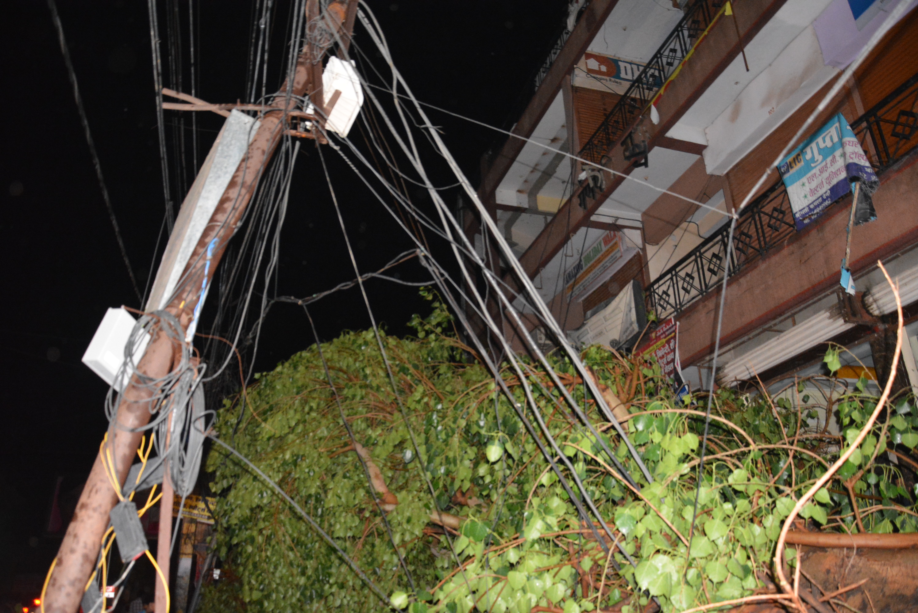 Electricity poles damaged due to thunderstorm in alwar