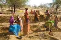 MNREGA workers stay on indefinite strike in bhilwara