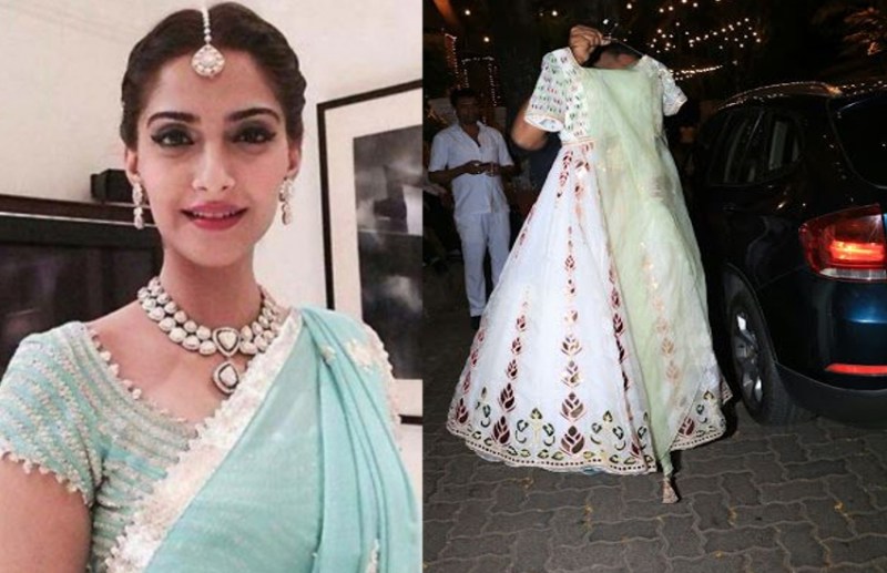 sonam kapoor mehandi lehenga