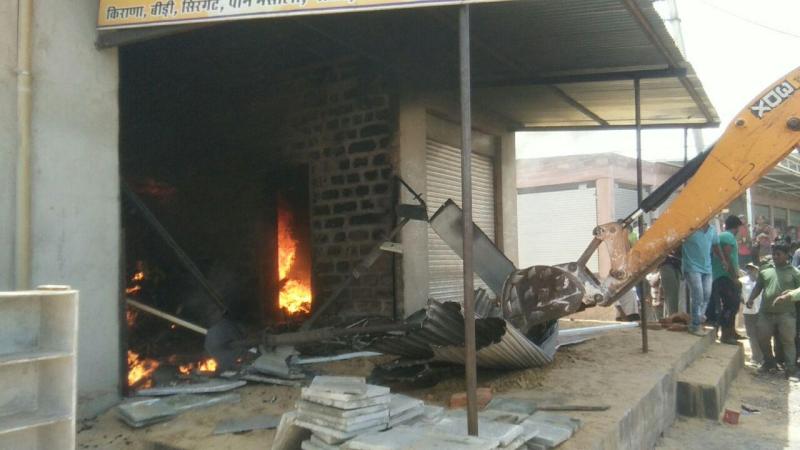 Fire in the factory first, then in the grocery store