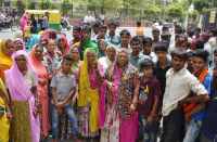 Vegetable seller protested in bhilwara